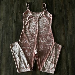 Forever 21+ Suede Blush Pink Jumpsuit